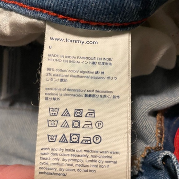 Tommy Hilfiger Distressed Women's Boyfriend Jeans Patch Star Blue‎ Denim Size 6 - Picture 8 of 16